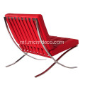 Għamara Klassika Moderna Barċellona Lounge Chair tal-Ġilda